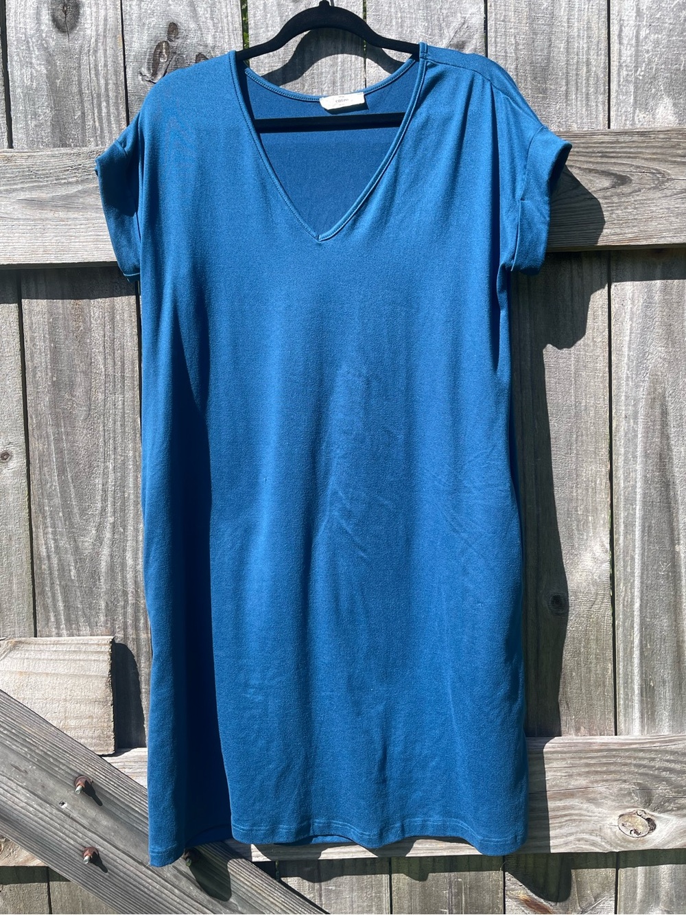 entro Teal V-Neck Short Sleeve Tunic Dress size S